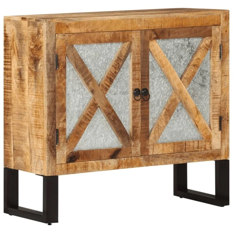 Image of VIDAXL Sideboard 80x30x71cm Solid Rough Wood Mango and Metal Vidaxl 355842