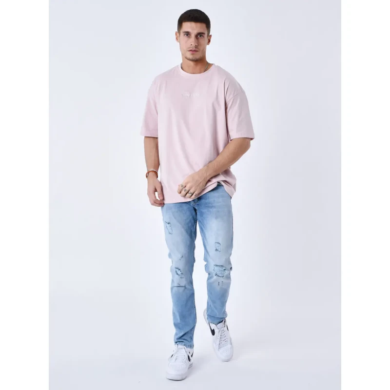 Image of Project X Paris Embroidered logo T-Shirt Project X Paris Rose Male L