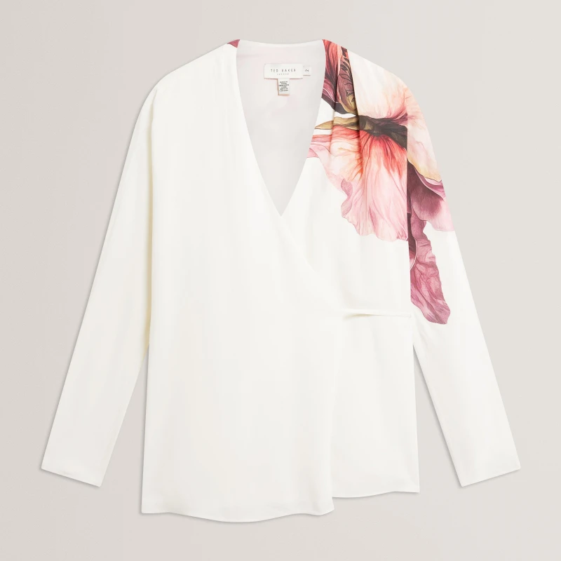 Image of Ted Baker Ted TieDet LS Blouse Ld62 Ivory female 8 (XS)