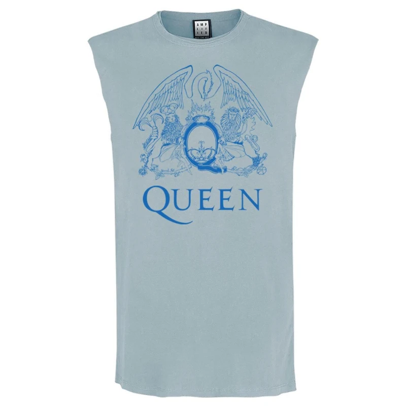 Image of Amplified Amplified Men Line Art Queen Tank Top in Pale Blue Size: Medium Pale Blue M Male 5063527634955