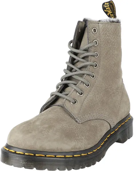 Image of Dr Martens Nickel Grey Milled 1460 Serena Faux Fur Lined Nubuck Boots grey Female 4 193979UK