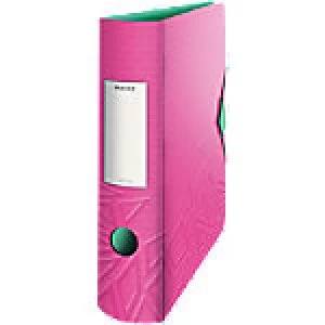 Image of Leitz Urban Chic Lever Arch File 82mm Polypropylene, Polyfoam 2 ring A4 Pink, Dark Green