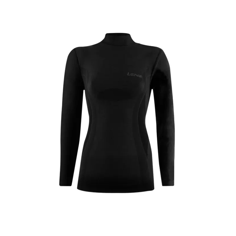 Image of Long sleeve turtle neck undershirt For Her Lenz Merino 6.0 Noir Female M