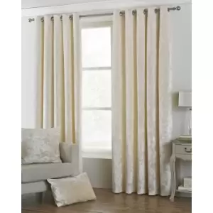 Image of Riva Home Verona Velvet Style Eyelet Curtains (46 x 72" (117 x 183cm)) (Oyster)