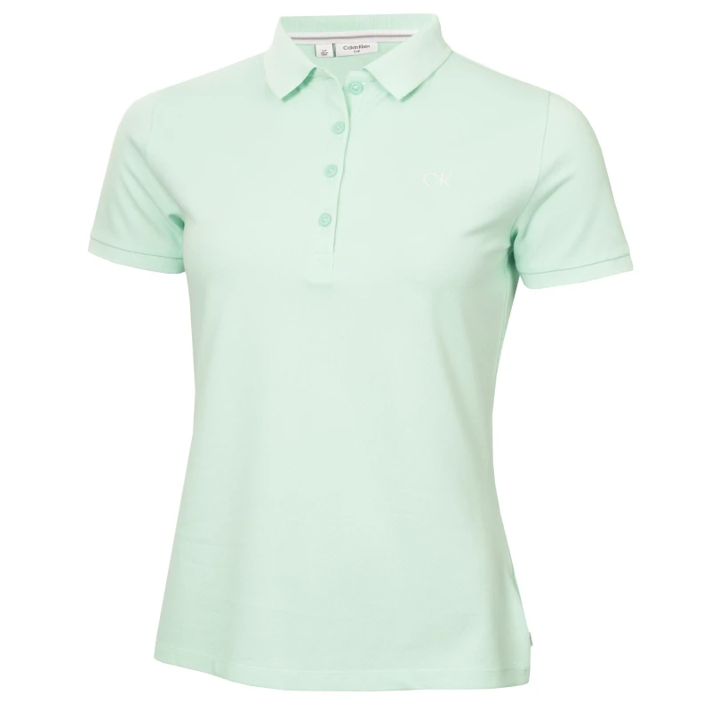 Image of Calvin Klein Golf Womens Short-Sleeve Performance Polo Shirt Aqua female 8 (XS)