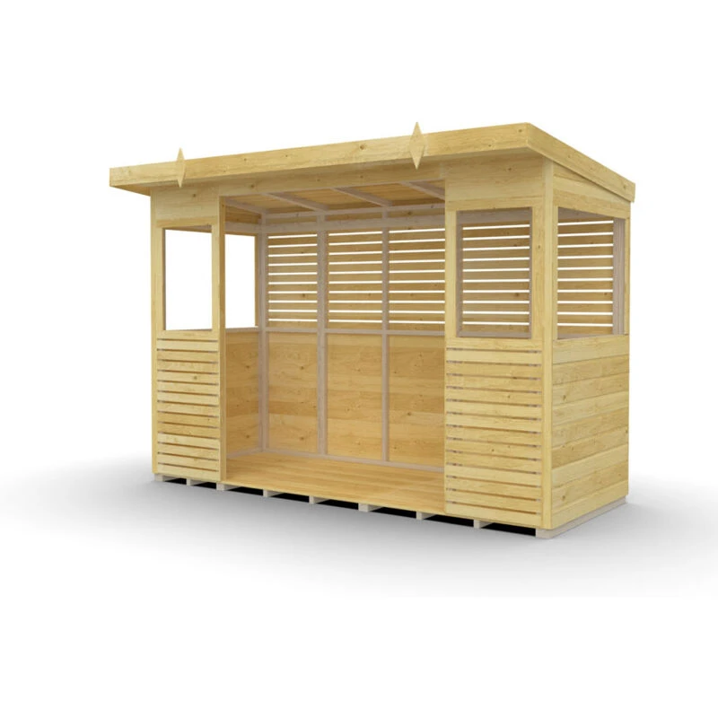 Image of DIY Sheds 10 x 4 BBQ/Outdoor Kitchen Shelter, Brown 10X4PBBQFF