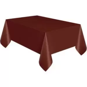 Image of Unique Party Rectangular Plastic Tablecover (137 x 274cm) (Brown)