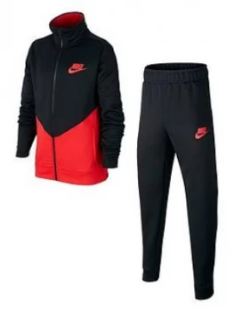 Image of Boys, Nike Sportswear Kids Core Futura Tracksuit - Black/Red, Size S, 8-10 Years