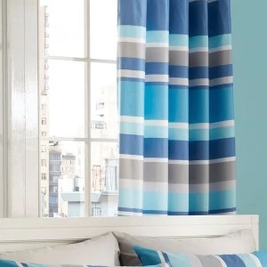 Image of Catherine Lansfield Modern Textured Stripe Eyelet Curtains
