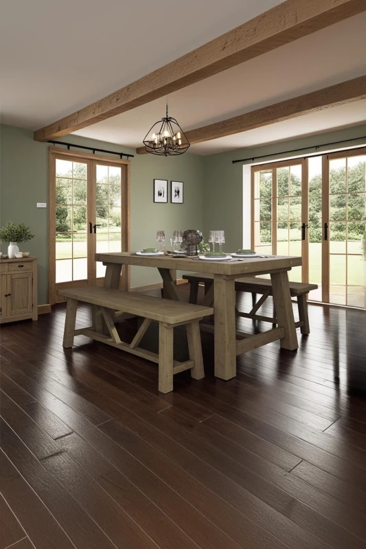 Image of FWStyle FWStyle Solid Reclaimed Pine 1.6M Fixed Top Dining Table in Brown Brown One Size Unisex 5056413124722