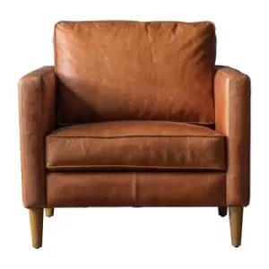 Image of Crossland Grove Narbonne Armchair Vintage Brown Leather