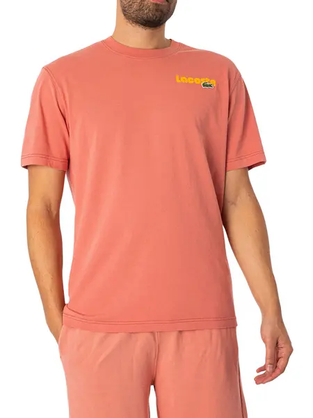 Image of Lacoste Brand Chest Logo T-Shirt Rose L