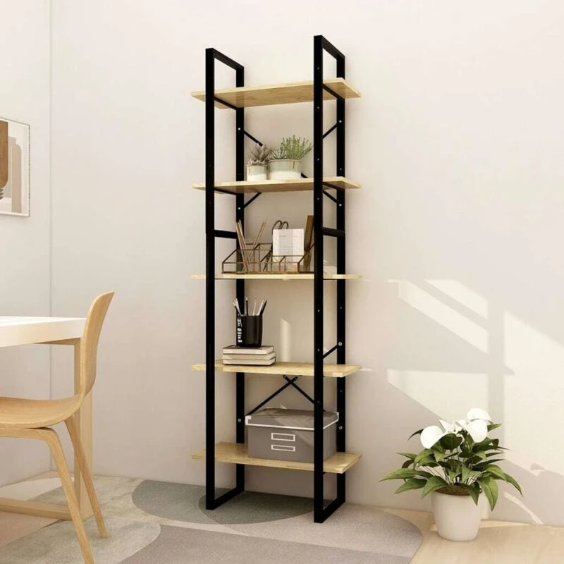 Image of VIDAXL 5-Tier Book Cabinet 60x30x175cm Pinewood Vidaxl 8720286649398