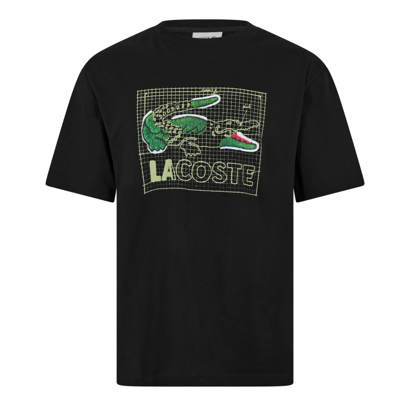 Image of Lacoste Lacoste Graphic Croc T-Shirt Black - Lacoste - Size: L43 Black Male L43 LA39503