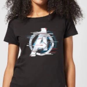 Image of Avengers: Endgame White Logo Womens T-Shirt - Black - M