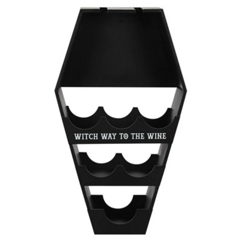 Image of Something Different Something Different Coffin Wine Rack in Black One Size Unisex 5059699996922