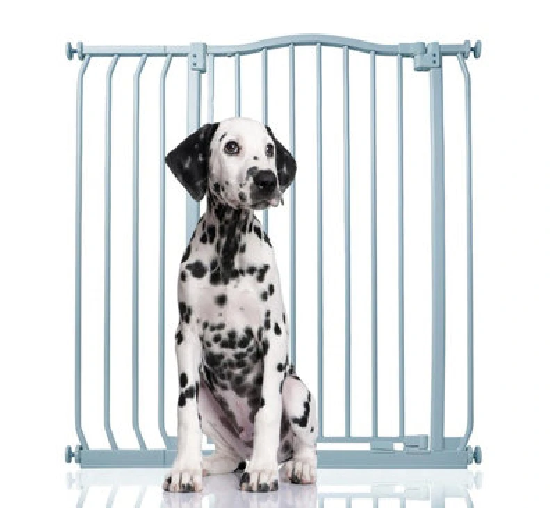 Image of Bettacare Extra Tall Curved Top Dog Gate, 89Cm - 98Cm, Matt Grey, Extra Tall 100Cm In Height, Pressure Fit Pet Gate