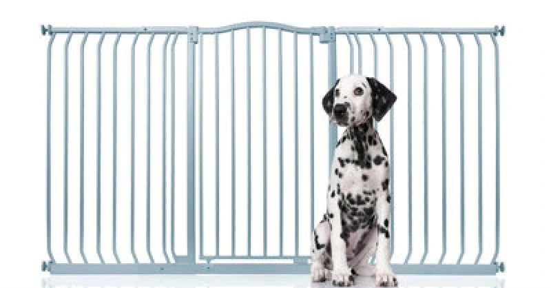 Image of Bettacare Extra Tall Curved Top Dog Gate, 170Cm - 179Cm, Matt Grey, Extra Tall 100Cm In Height, Pressure Fit Pet Gate