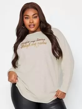 Image of Yours Sleigh My Name Oatmeal Sweatshirt, Natural, Size 30-32, Women