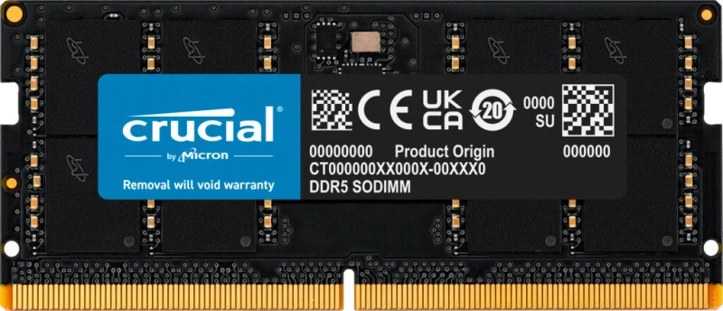 Image of Crucial Crucial CT64G56C46S5 memory module 64GB 1 x 64GB DDR5 262-pin SO-DIMM CT64G56C46S5