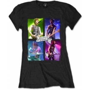 Image of 5 Seconds of Summer Live in Colours Ladies Black T-Shirt Small