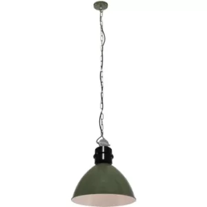 Image of Sienna Fresh Dome Pendant Ceiling Lights Olive Green, Black Gloss, Metal