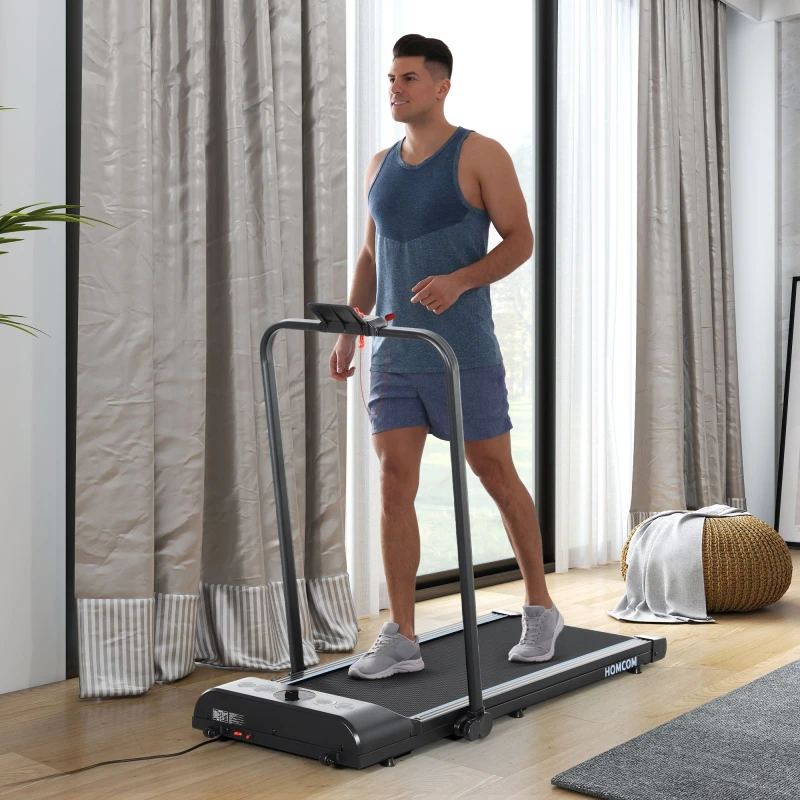 Image of HOMCOM HOMCOM Foldable Walking Treadmill w/ LED Display, Blue Blue One Size Unisex 5063603036796