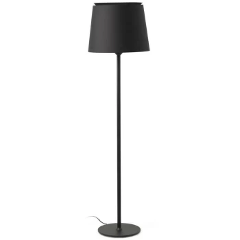 Image of Faro SAVOY - Floor Lamp Round Tappered Shade Black, E27
