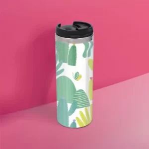 Image of Cactus Pattern Stainless Steel Travel Mug