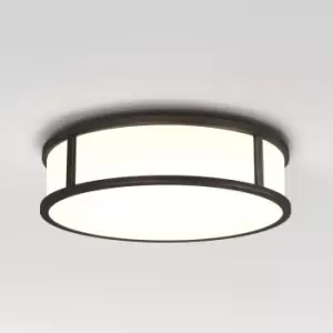 Image of Mashiko LED 30cm Round Bathroom Flush Ceiling Light Bronze IP44