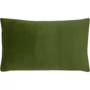 Image of Evans Lichfield Sunningdale Plush Cushion Cover, Olive, 30 x 50 Cm