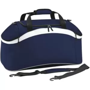Image of BagBase Teamwear Sport Holdall / Duffle Bag (54 Litres) (Pack of 2) (One Size) (French Navy/ White) - French Navy/ White