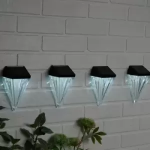 Image of Pack of 4 Solar Powered Diamond Shaped Wall Lights, W9.5 x D6.5 x H17cm