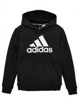 Image of Boys, adidas Youth Badge Of Sport Hoodie - Black/White, Size 5-6 Years