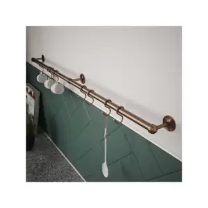 Image of Rothley - Easy-Fit Kitchen Utensil Rail Kit Antique Copper 100cm - Antique Copper