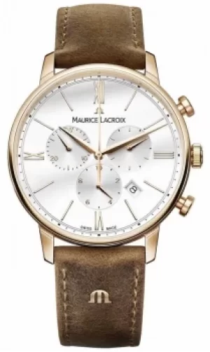 Image of Maurice Lacroix Mens Eliros Chronograph Brown Calf Leather Watch