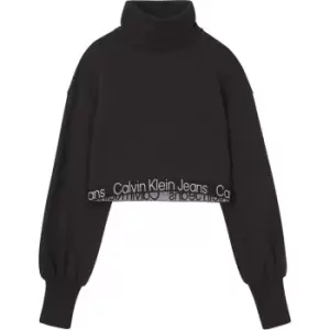 Image of Calvin Klein Jeans Contrast Tape Loose Roll Neck - Black