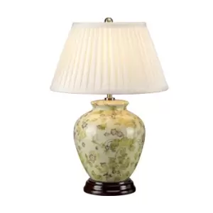 Image of Yellow Flowers Floor Lamp with Tapered Shade Yellow and Purple