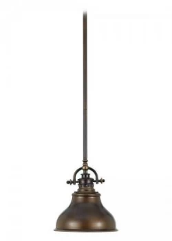 Image of 1 Light Dome Ceiling Mini Pendant Palladian Bronze, E27