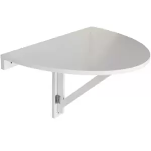 Image of HIDEAWAY - Folding / Fold Down Drop-leaf Wall Mounted Semi Circular Table - White