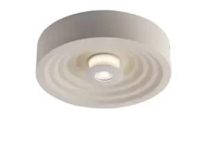 Image of Vertigo Outdoor Integrated LED Concrete Surface Mounted Ceiling Lamp, White, IP44, 4000K