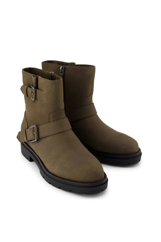 Image of TOMS Womens Ionie Moto Ankle Boot in Green Size: 4 Green Female 4