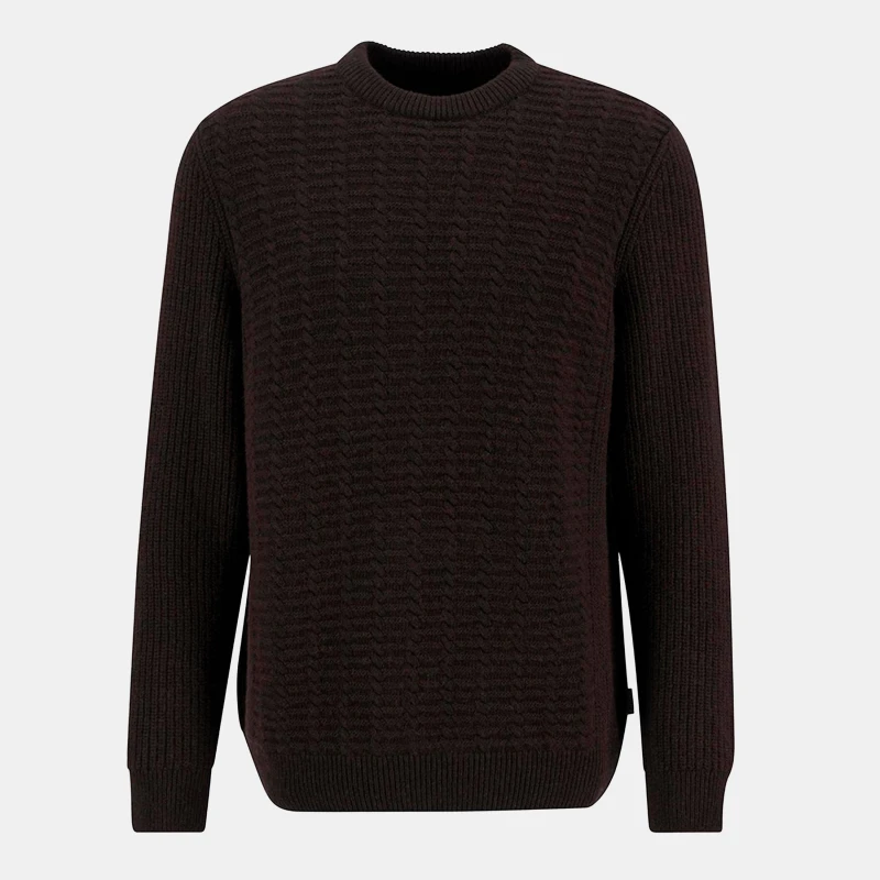 Image of Barbour Cleveland Crew Neck Jumper Dark Oak BR17 male XL