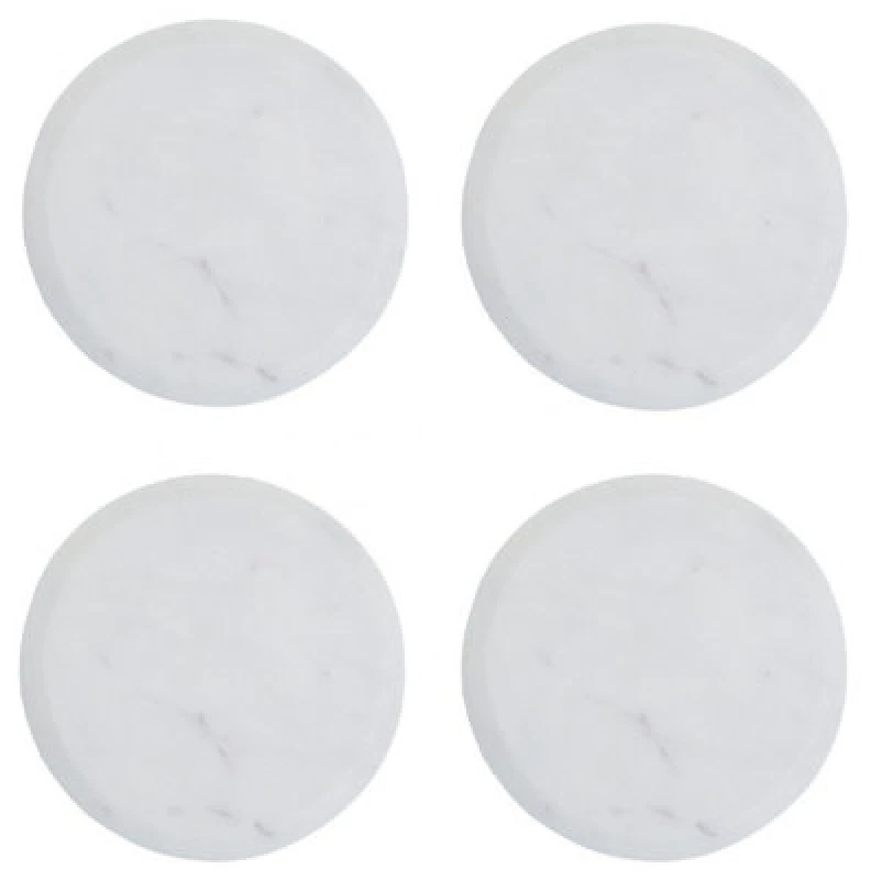 Image of Premier Housewares Marmore Set Of Four Round White Marble Coasters White