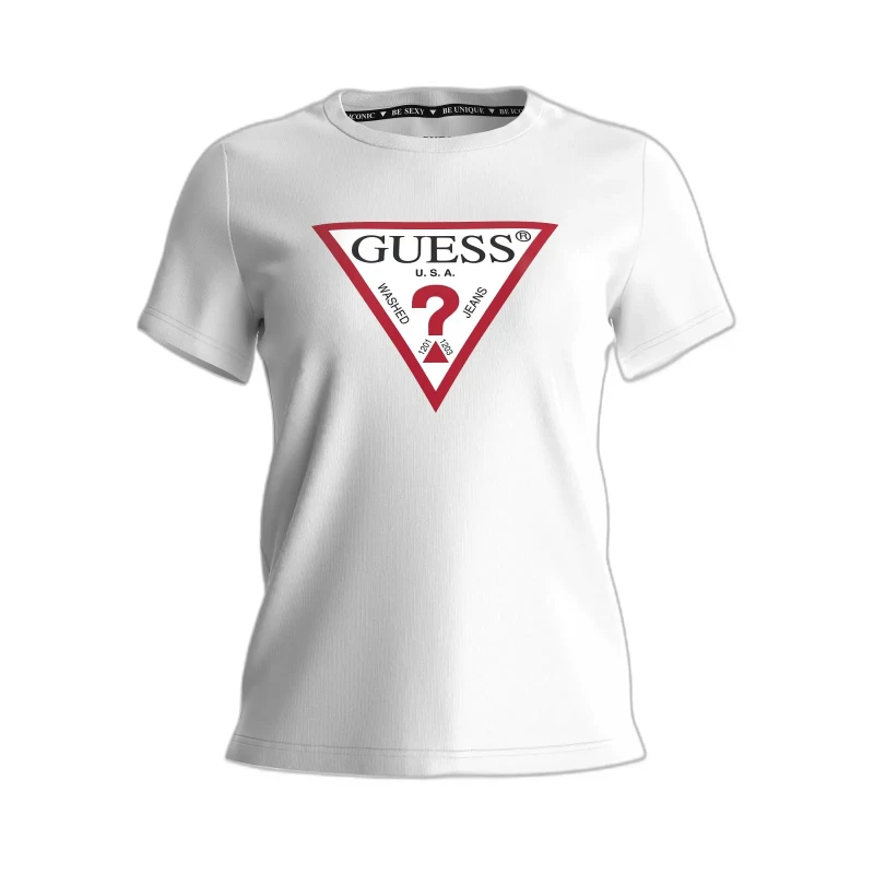 Image of Guess Triangle Logo T-Shirt 14795039 White