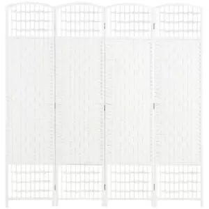 Image of HOMCOM 4 Panel Folding Room Divider, Privacy Screen, Freestanding Paravent Partition Separator for Living Room, Bedroom and Office, 160 x 170cm, White
