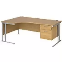 Image of Dams International Left Hand Ergonomic Desk MC18ELP2SO 1,800 x 1,200 x 725 x 800 - 990 mm