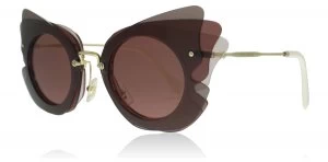 Image of Miu Miu MU02SS Sunglasses Dark Brown / Pink VA50A0 63mm