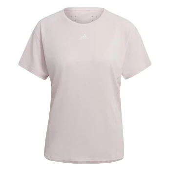 Image of adidas HEAT. RDY Training Tee Womens - Almost Pink / White