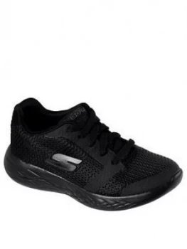 Image of Skechers Lace Up School Trainers - Black, Size 11 Younger